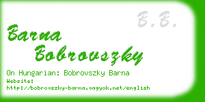 barna bobrovszky business card